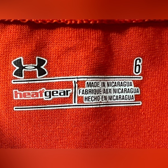 Under Armour Heat Gear Orange T-Shirt, size 6 - Picture 3 of 3